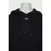 Men's black printed hoodie