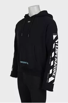 Men's black printed hoodie