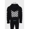 Men's black printed hoodie