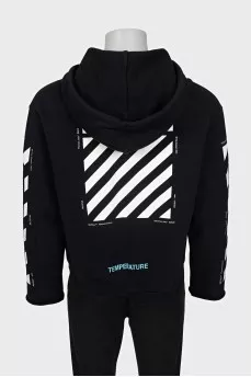 Men's black printed hoodie