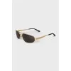 Men's gold sunglasses with tag
