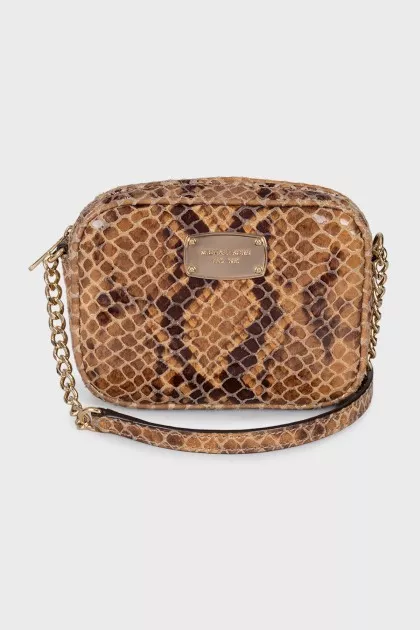 Brown animal print bag