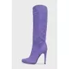 Purple suede boots