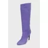 Purple suede boots