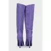 Purple suede boots