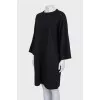 Straight black wool dress
