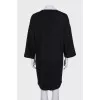 Straight black wool dress