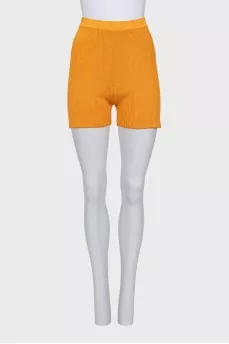 Yellow ribbed shorts