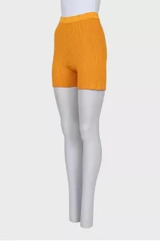 Yellow ribbed shorts