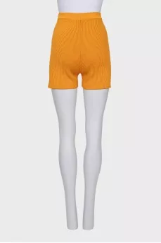 Yellow ribbed shorts
