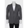 Men's gray plaid print jacket