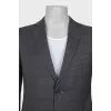 Men's gray plaid print jacket