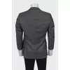 Men's gray plaid print jacket