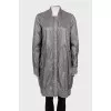 Gray raincoat with zipper