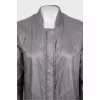 Gray raincoat with zipper