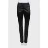 Black satin trousers