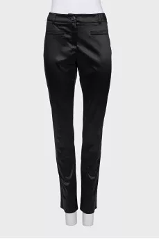 Black satin trousers