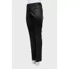 Black satin trousers