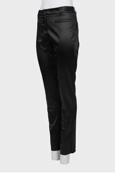 Black satin trousers