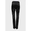 Black satin trousers