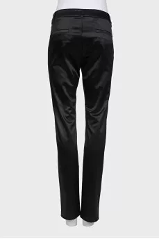 Black satin trousers