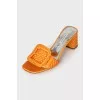 Orange mules with 3D decor