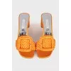 Orange mules with 3D decor