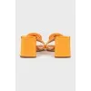 Orange mules with 3D decor