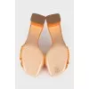 Orange mules with 3D decor