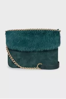 Crossbody bag decorated with fur