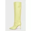 Green leather boots