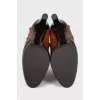 Gradient effect leather ankle boots