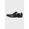 Men's black leather shoes