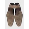 Men's black leather shoes