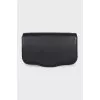 Black leather crossbody with tag