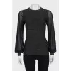 Jumper with transparent puff sleeves