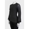 Jumper with transparent puff sleeves