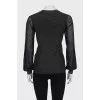 Jumper with transparent puff sleeves