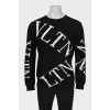 Men's wool and cashmere jumper with a print