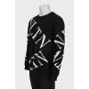 Men's wool and cashmere jumper with a print