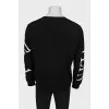 Men's wool and cashmere jumper with a print