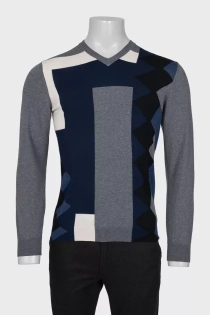 Men's gray jumper with a print