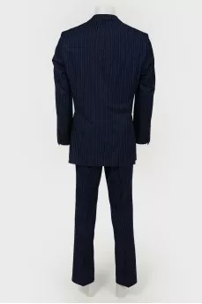 Suit blue men's striped