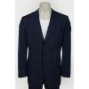 Suit blue men's striped