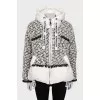 White down jacket with wool inserts