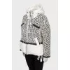 White down jacket with wool inserts