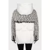 White down jacket with wool inserts
