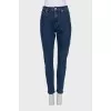Dark blue mid-rise jeans