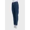 Dark blue mid-rise jeans