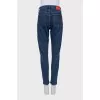 Dark blue mid-rise jeans